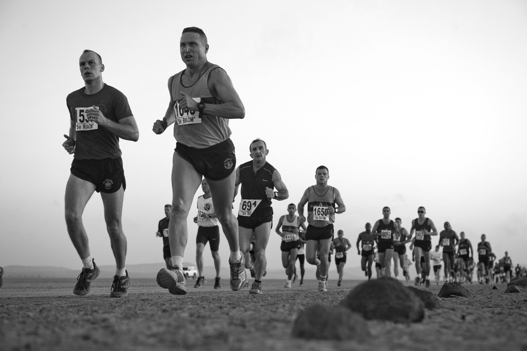 Group of Runners in the Morning